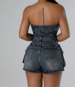 “Jenny” denim romper